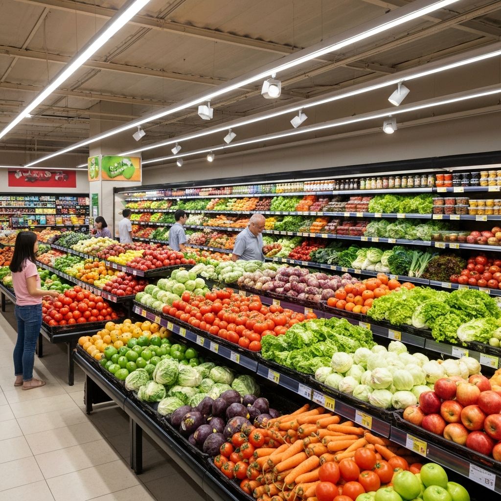 Frischeregal im Supermarkt